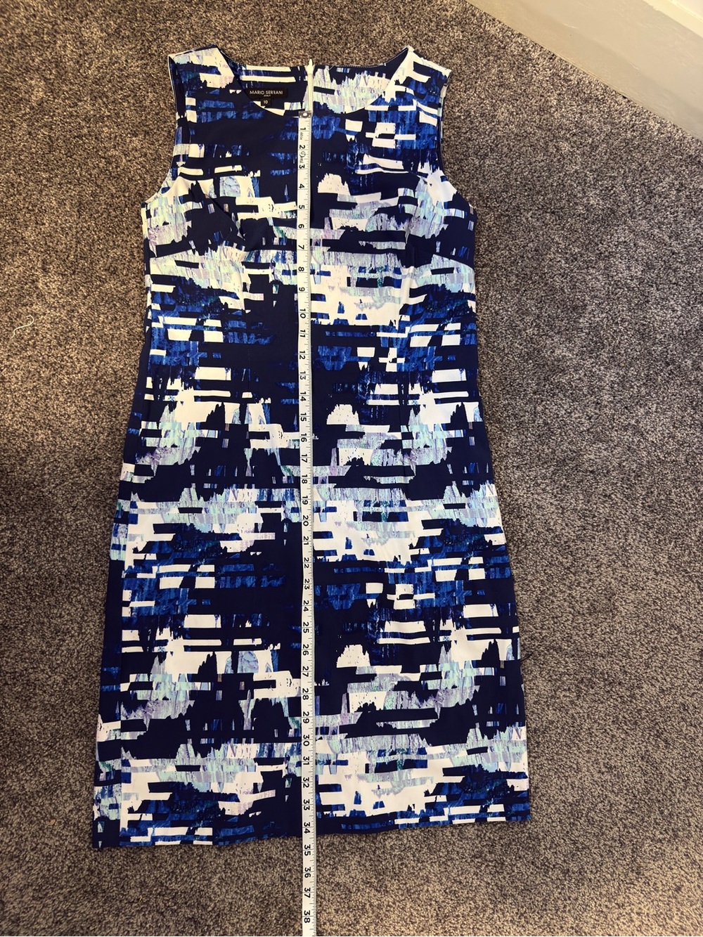 Mario Serrano Asymmetrical Hem Dress Size 10 Elegant Cocktail Party Midi Dress - Picture 11 of 11